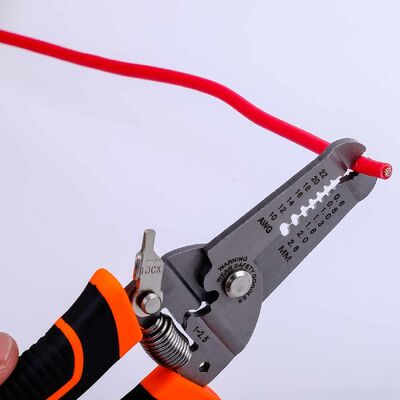 HRC52 4Cr13 Industrial Adjustable Insulated Combination Plier Wire Strippers 175mm
