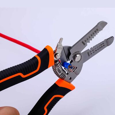 HRC52 4Cr13 Industrial Adjustable Insulated Combination Plier Wire Strippers 175mm