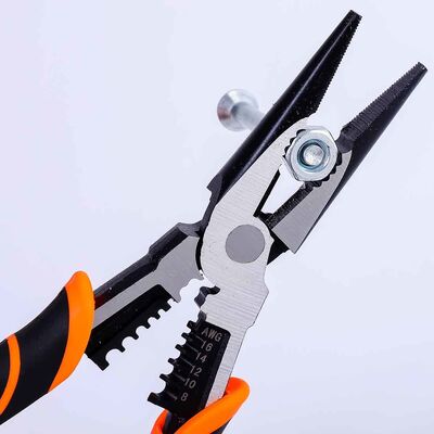 Oem Cable Crimping Rubber Tipped Needle Nose Pliers 60CrV For Automotive