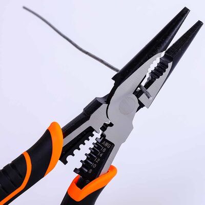 Oem Cable Crimping Rubber Tipped Needle Nose Pliers 60CrV For Automotive