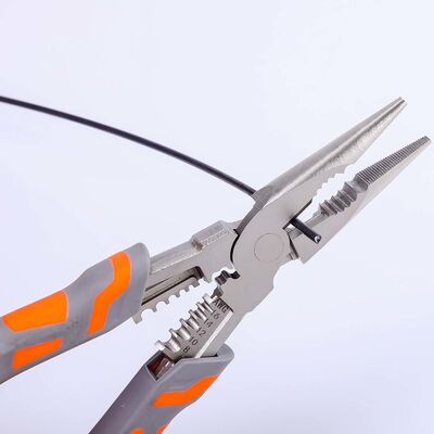 ODM 232mm 8 Long Nose Pliers Screwdriver Stainless Steel For Metal Bending