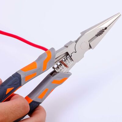 ODM 232mm 8 Long Nose Pliers Screwdriver Stainless Steel For Metal Bending