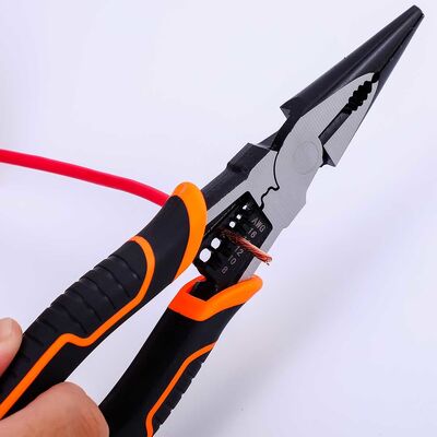8 Inch 220mm Long Nose Multifunctional Pliers Stripper Terminal Crimping Diagonal Cutting