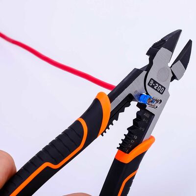 6" Diagonal Side Cutting Multi Functional Pliers Hardened Cable Striper OEM