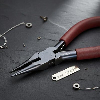5 mm Jaw Width Nose Plier Tool with Burnished Surface and HRC62 Hardness for Precision Tasks