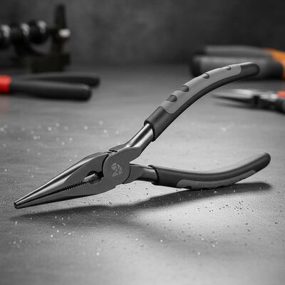Corrosion Resistant Nose Plier Tool with Ergonomic Non-slip Grip and Burnished Surface for Professional Use